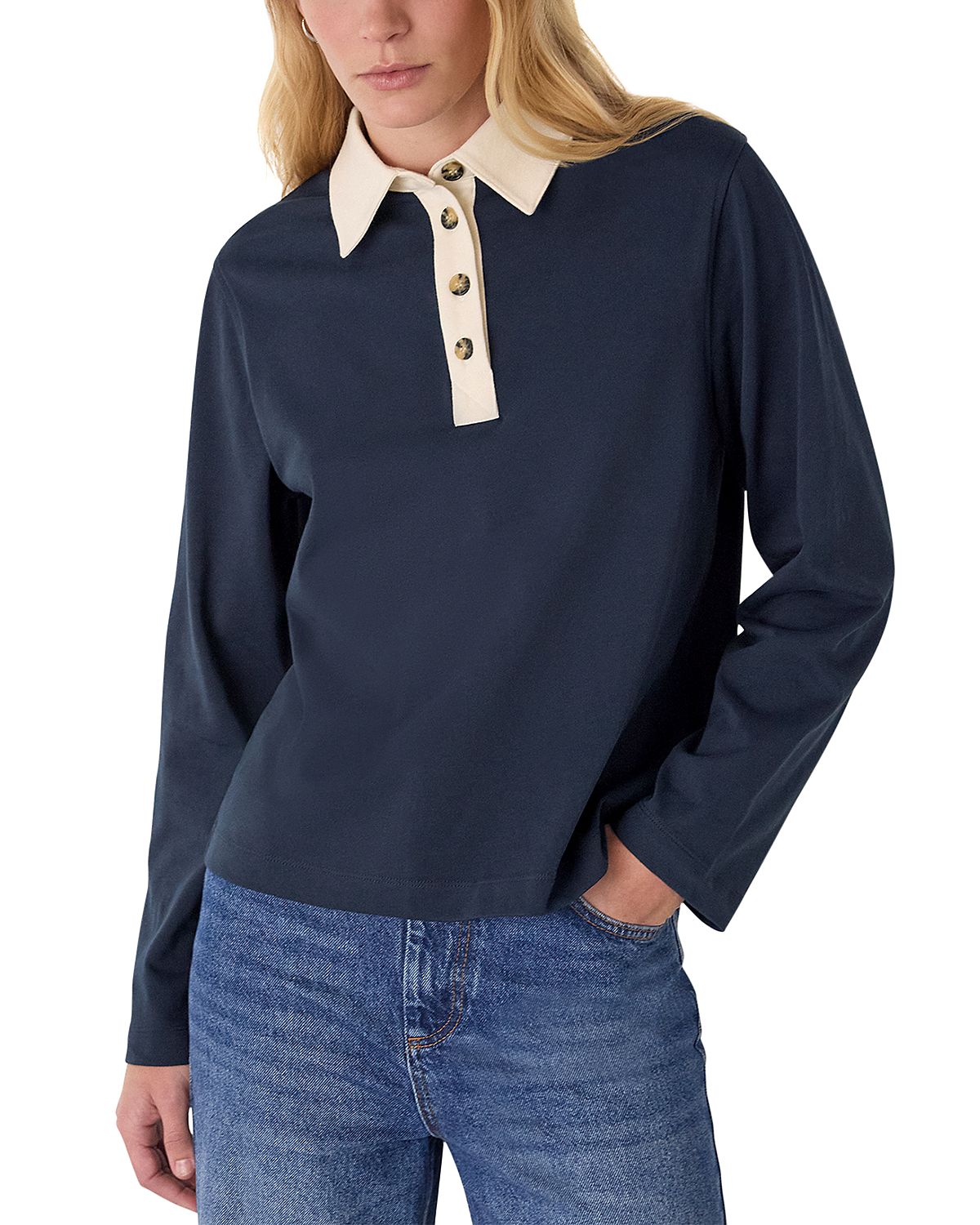 Whistles Contrast Collar Polo Shirt