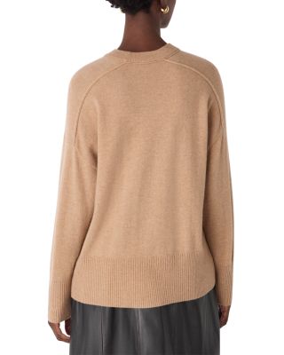 Cashmere Seam Detail Crew Knit Sweater
