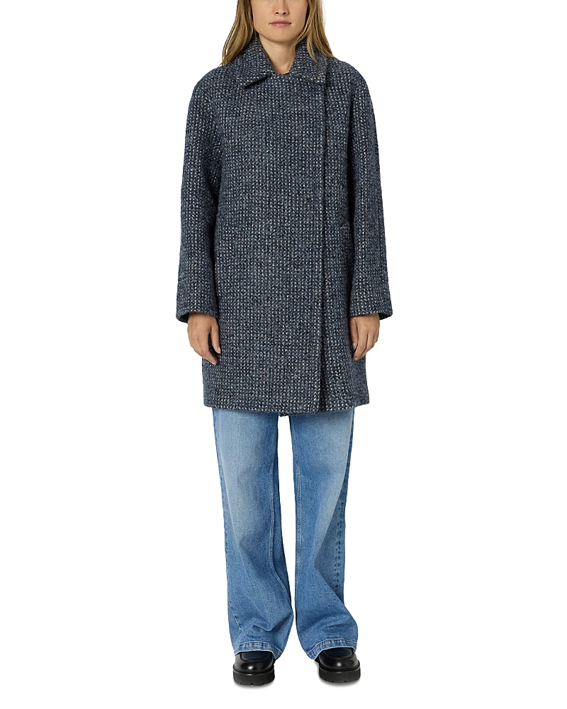 Gerard Darel Maliya Double Breasted Coat In Blue