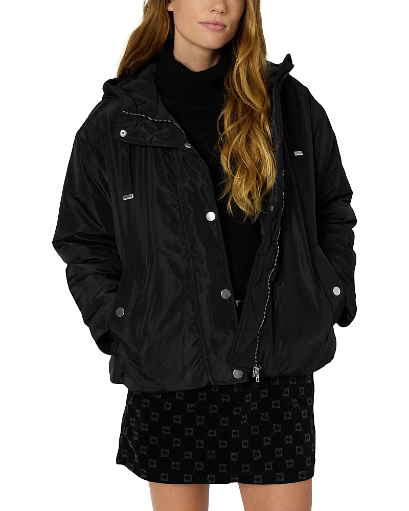Gerard Darel Marissa Hooded Parka In Black