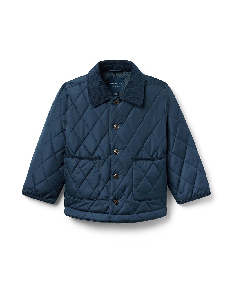 Janie And Jack Boys' The Quilted Barn Jacket - Baby, Little Kid, Big Kid In Blue