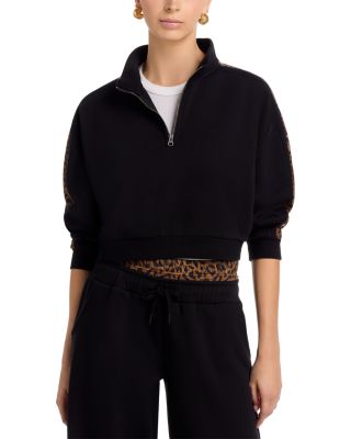 Leopard Print Surfwash Quarter Zip Sweatshirt 