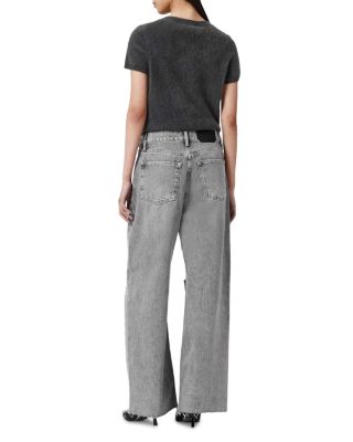 Aki Crossover High Rise Jeans in Destroy Grey