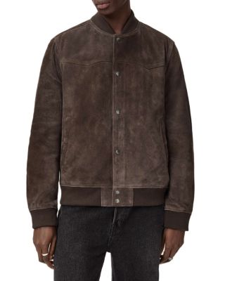 Stafford Relaxed Fit Suede Bomber Jacket