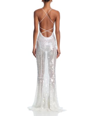 Low Back Fara Slip Fishtail Gown
