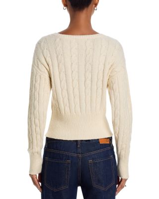 Saidee Cable Ribbon Ties Cardigan