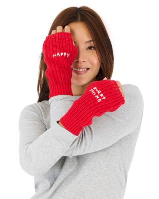 Happy Everything Embroidered Mittens