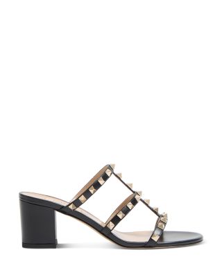 Women's Rockstud Block Heel Slide Sandals