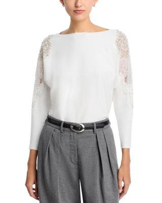 Illusion Lace Dolman Sleeve Sweater