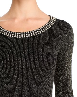 Embellished Scoop Neck Sweater