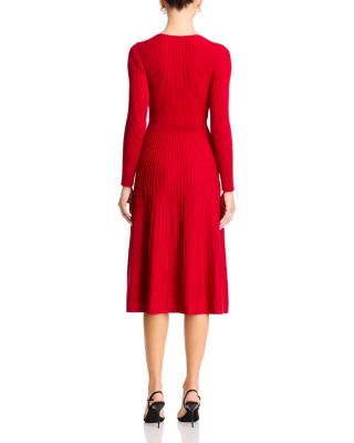 Ribbed Faux Wrap Dress