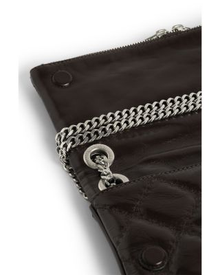 Rock II Vintage Effect Leather Monogram Clutch