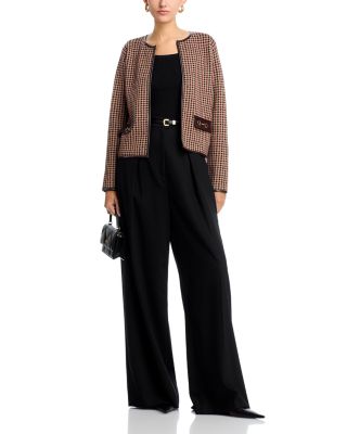 Faux Leather Trim Cardigan