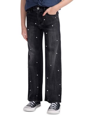Girls' High Rise Wide Leg Embellished Jeans - Little Kid, Big Kid