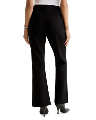 Salma Pull On Flare Leg Jeans in Super Black