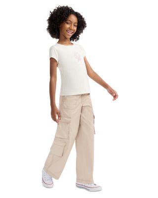 Girls' High Rise Woven Cargo Wide Leg Pants - Little Kid, Big Kid