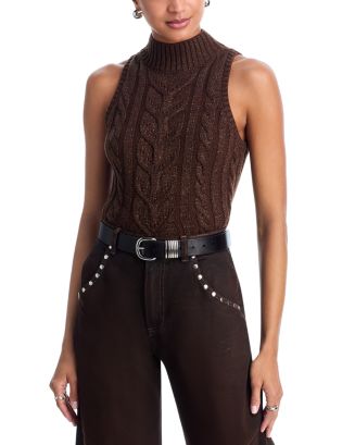 L'AGENCE Bellini Cable Knit Sleeveless Sweater | Bloomingdale's Women
