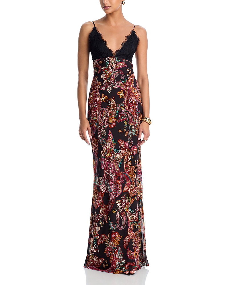 L'Agence Susanna Lace Trim Slip Dress