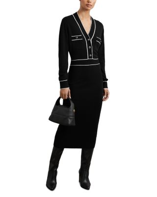 Lorrie Button Front Knitted Midi Dress