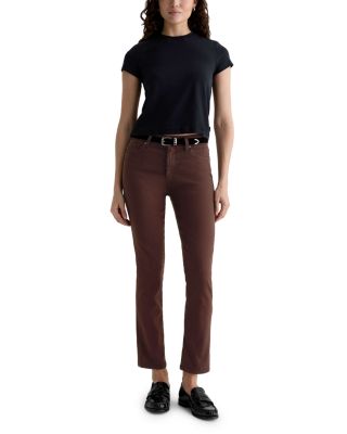 Mari Mid Rise Slim Straight Jeans in Coffee Bean