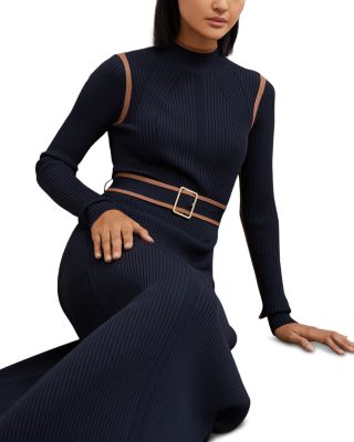 Ella Color Blocked Knitted Midi Dress