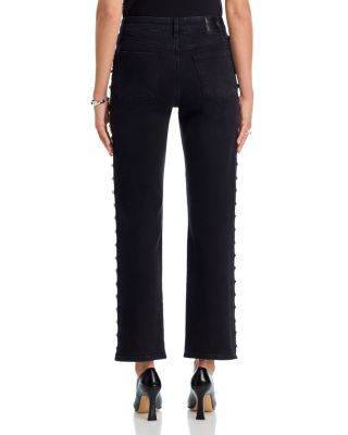 Amelia High Rise Studded Split Side Seam Jeans in Topanga
