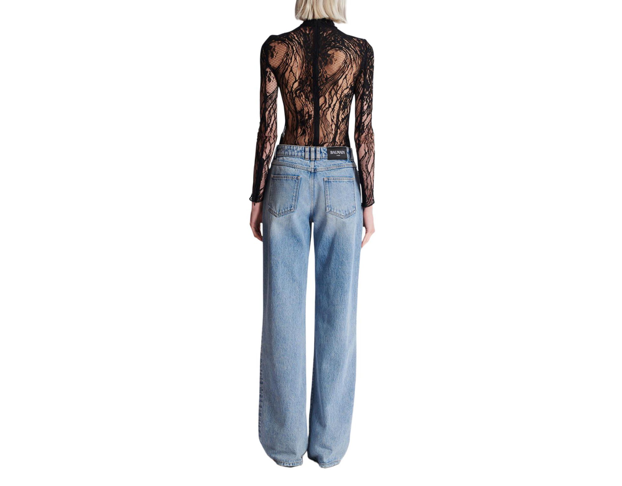 Long-Sleeved Lace Bodysuit — Image 3