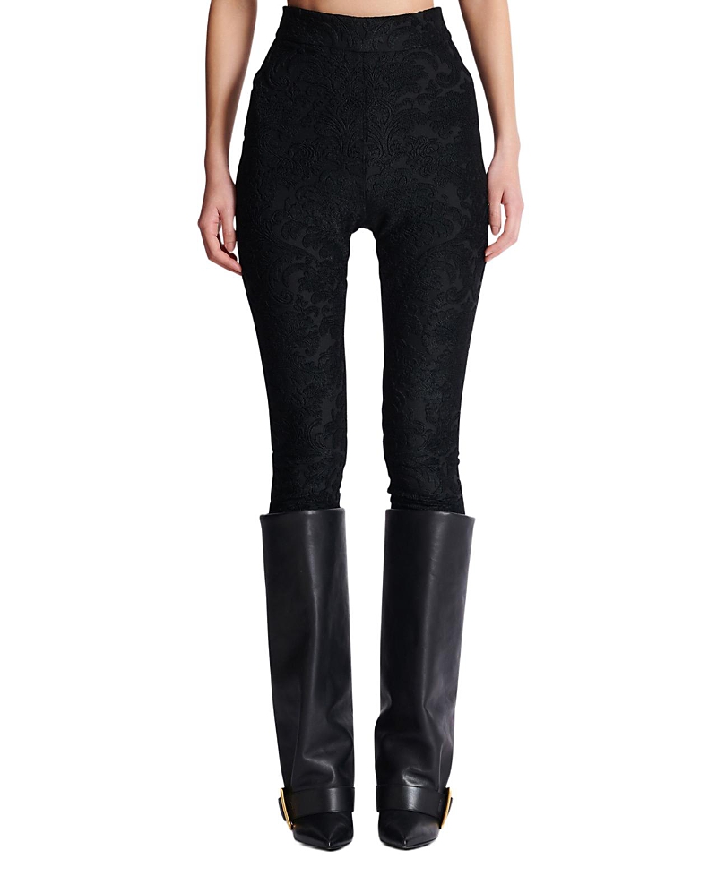 Balmain Baroque-pattern Buttoned Top In Black