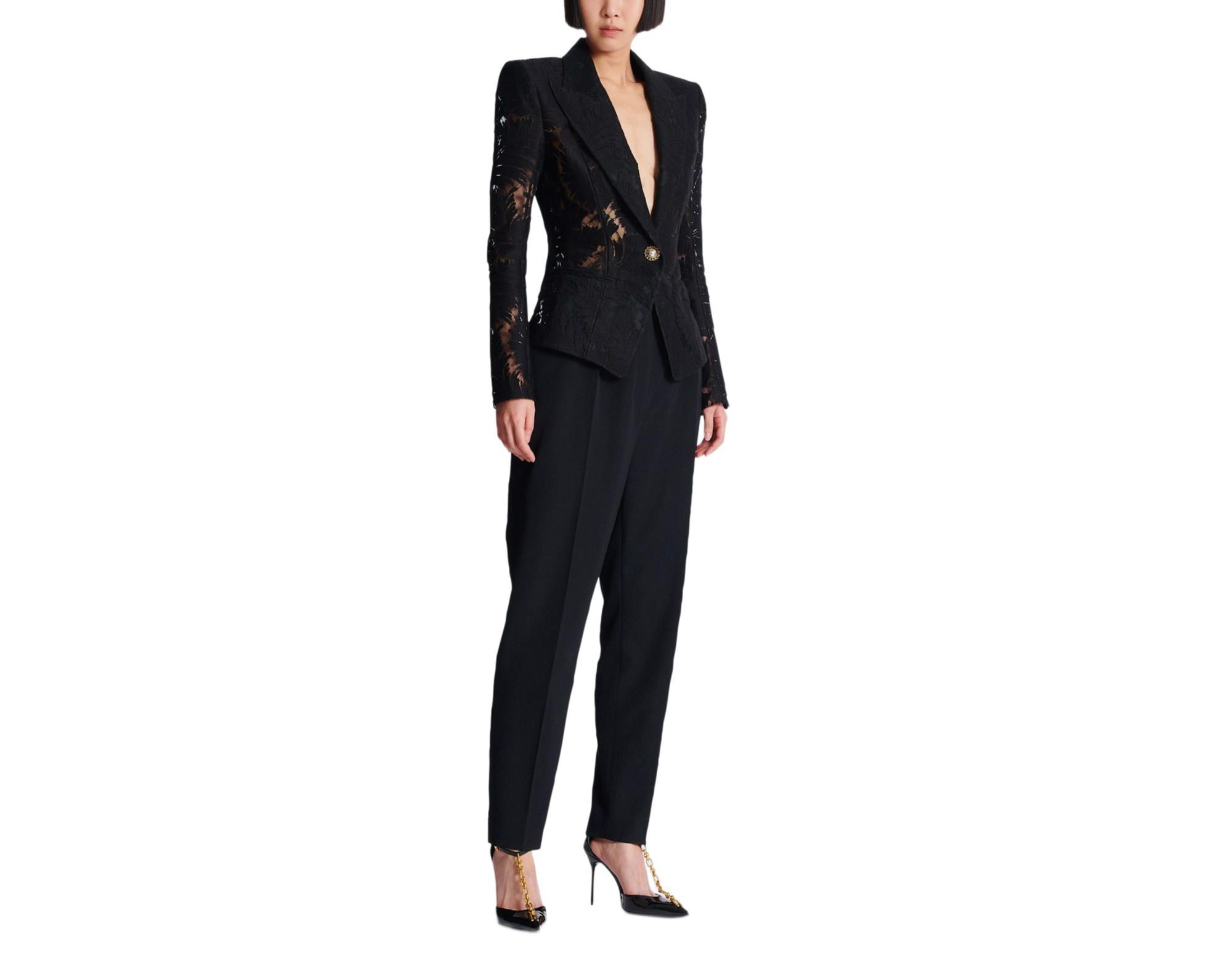 1-Button Fitted Lace Jacket — Image 4