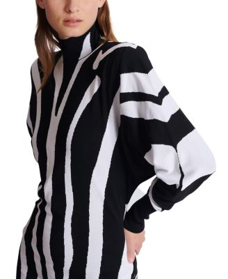  Long Knit Dress with Zebra Intarsia