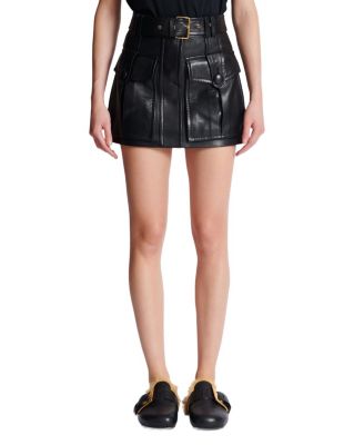  Short Lambskin Skirt