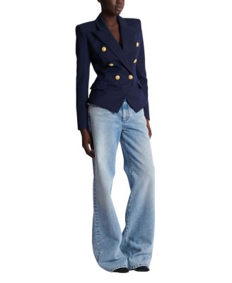  Fitted Wool 6-Button Jacket