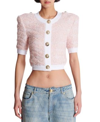  Short-Sleeved Knit Cardigan