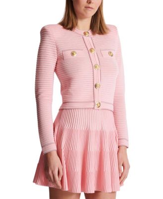  Long Sleeved Textured Knit Cardigan