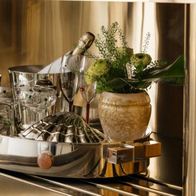 Medium Glass Vase in Pompei Pink & Gold 