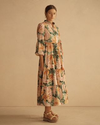 IBISCO Button Through Tiered Maxi Dress