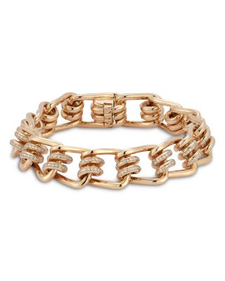 18K Rose Gold Huxley Diamond Coil Link Bracelet