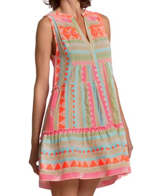 V Neck Mini Swim Cover-Up Dress