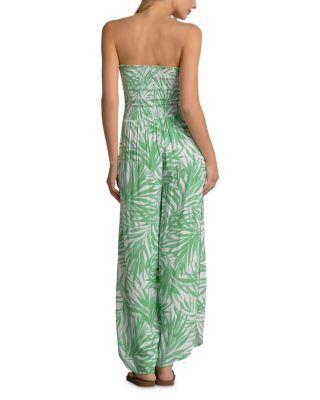 Printed Split Leg Swim Cover Up Jumpsuit