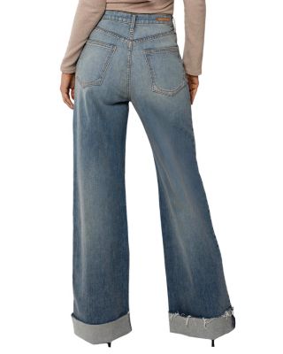 High Rise Adeline Cuffed Jeans in Light Blue