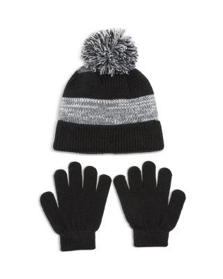 Boys' Color Blocked Striped Knit Cuff Beanie & Gloves Set - Little Kid, Big Kid