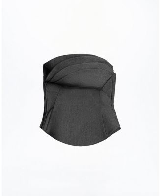  Strapless Ruffled Bustier Top