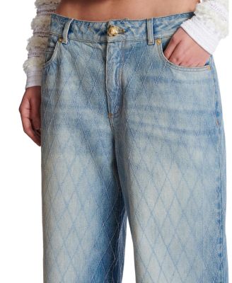  Diamond Washed Denim Straight-Fit Jeans