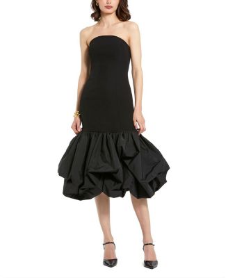  Strapless Midi Dress With Taffeta Bubble Hem
