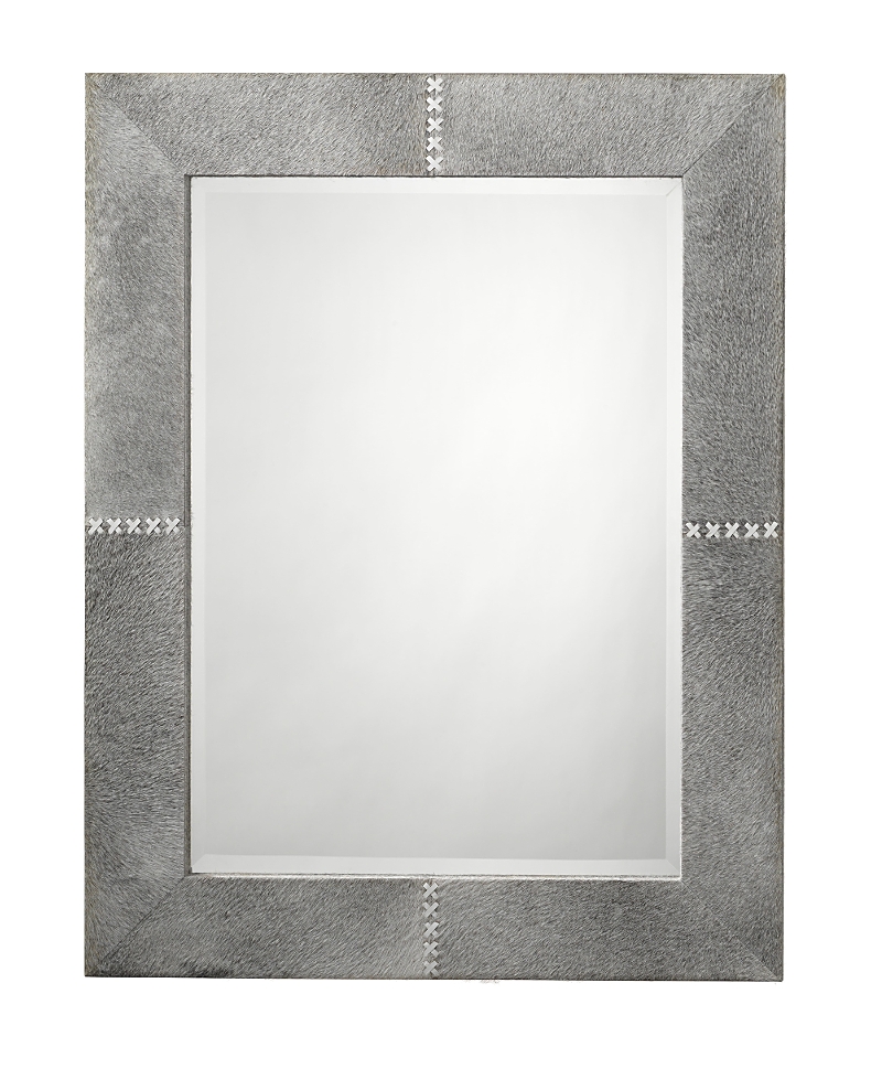 Jamie Young Cross Stitch Rectangle Mirror In Gray