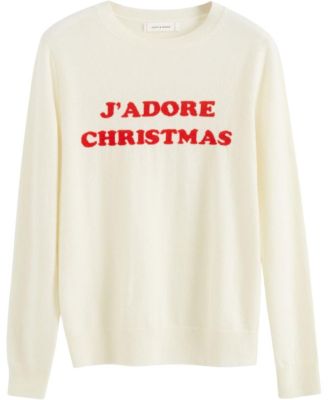  Women's Wool-Cashmere J'adore Christmas Sweater