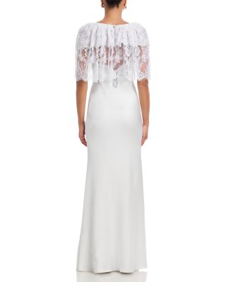 Fine Lace Satin Maxi Dress