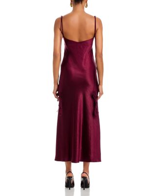 Satin Flower Midi Dress