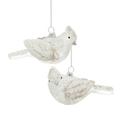 Snowy Bird Ornaments, Set of 6