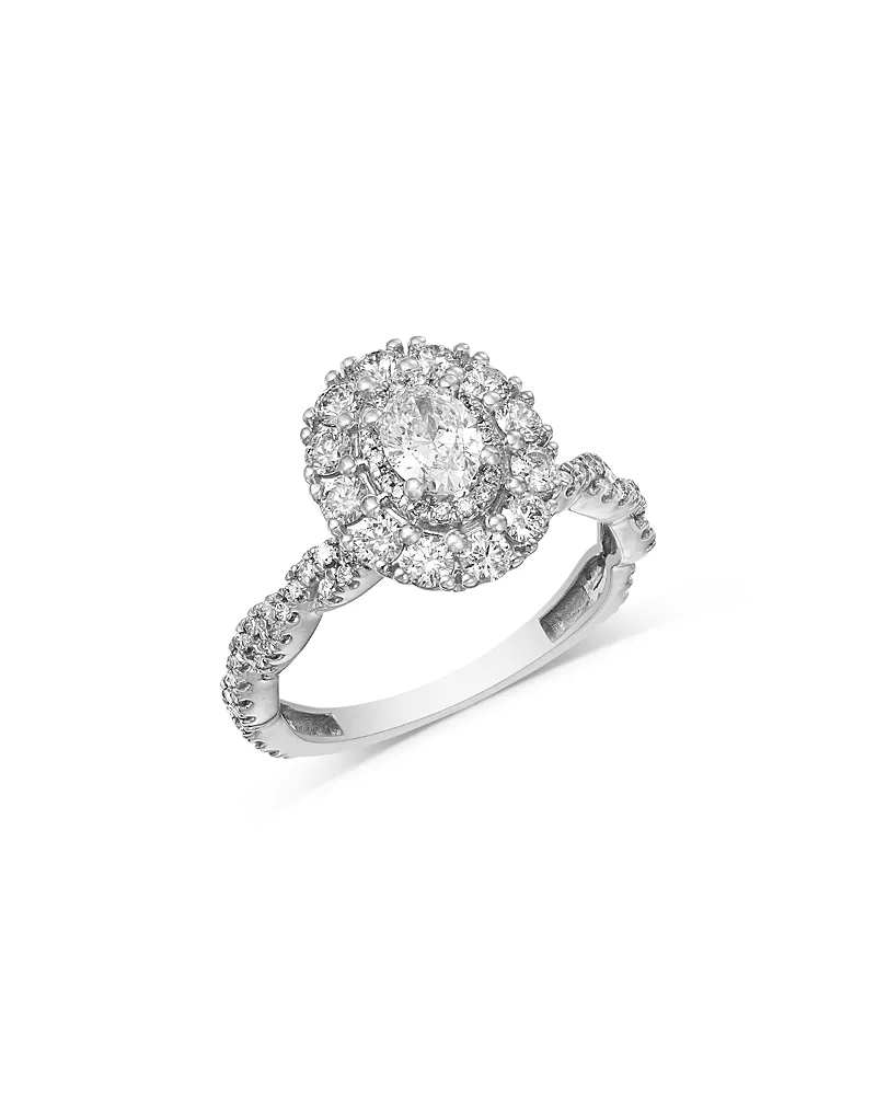 Bloomingdale's Fine Collection Oval Diamond Ring in 14K White Gold, 1.23 tcw